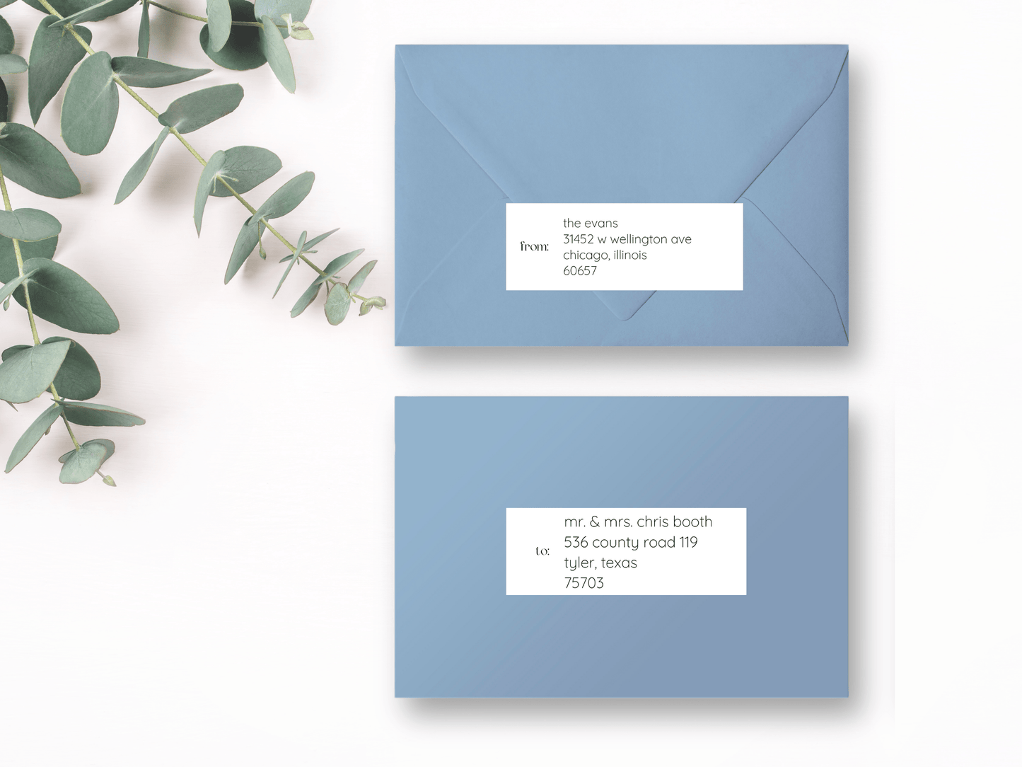 Minimalist Wedding Envelope Address Label Template, Printable Templates