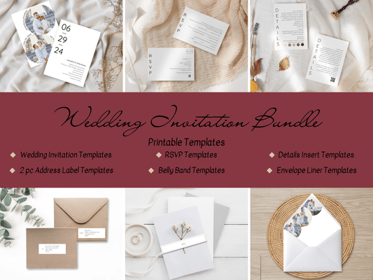 Minimalist Round Photo Wedding Invitation Suite with Envelope Decoration Templates, Envelope Design 2 (2Pc), Printable Templates