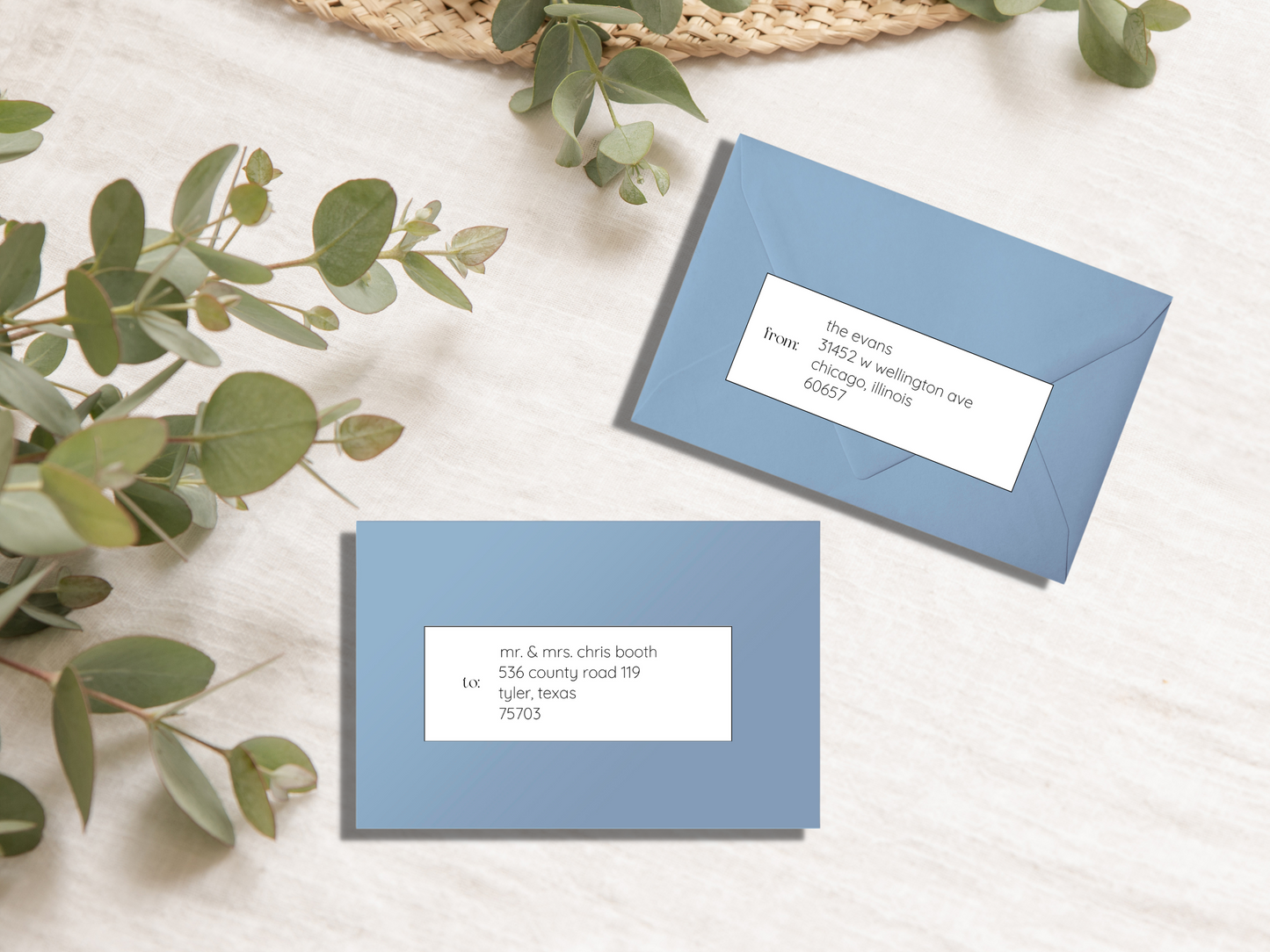 Minimalist Wedding Envelope Address Label Template, Printable Templates