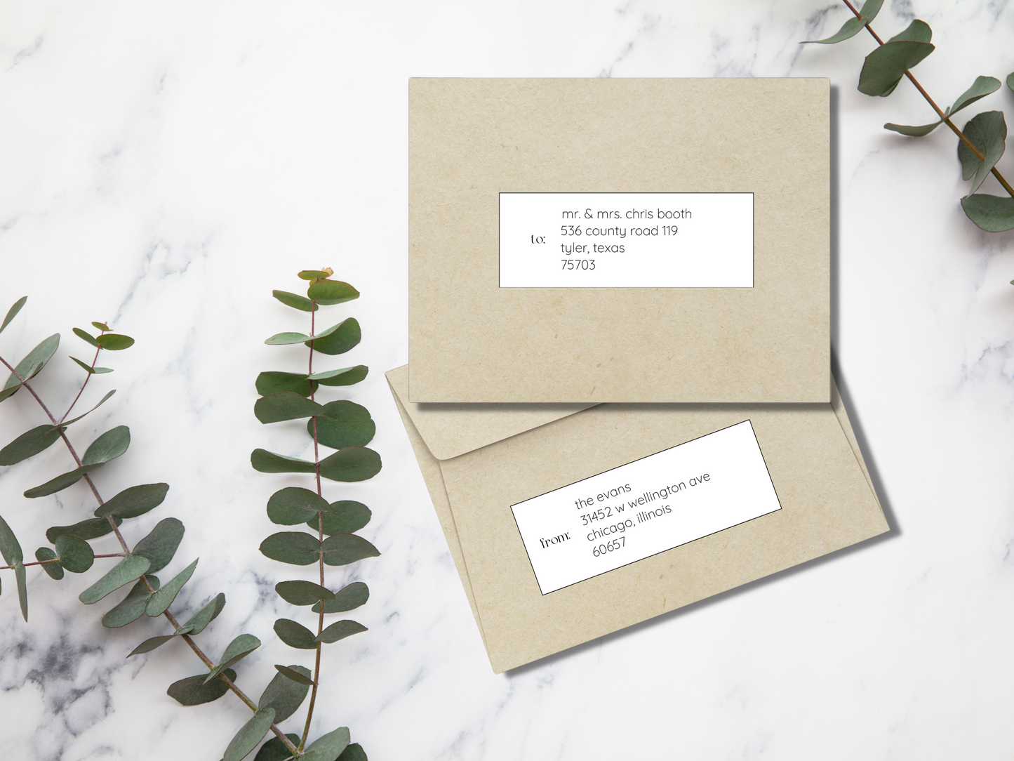 Minimalist Wedding Envelope Address Label Template, Printable Templates