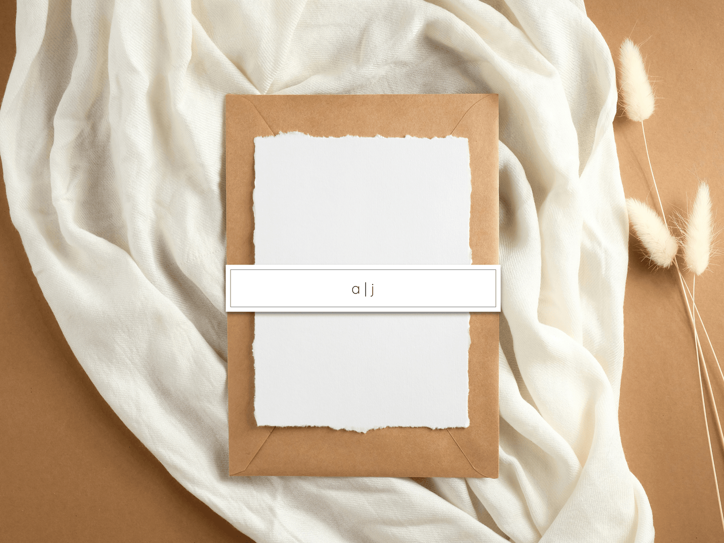 Minimalist Wedding Belly Band Template, Printable Templates