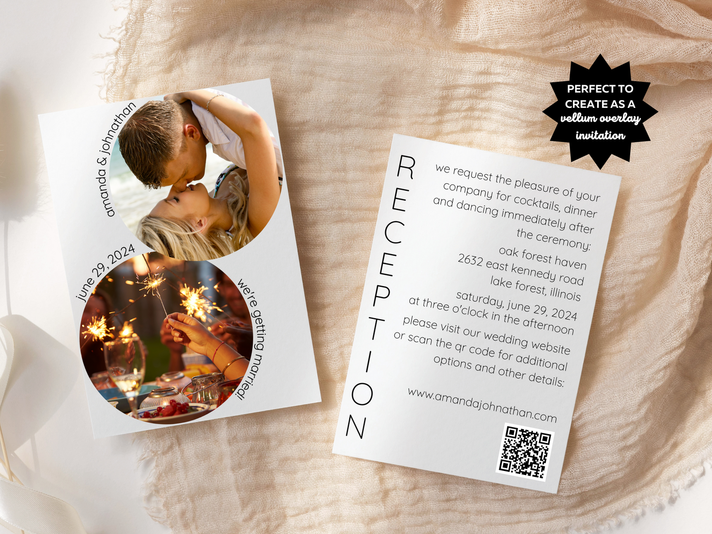 Minimalist Photo Wedding Reception Invitation Template, Printable & Digital Templates