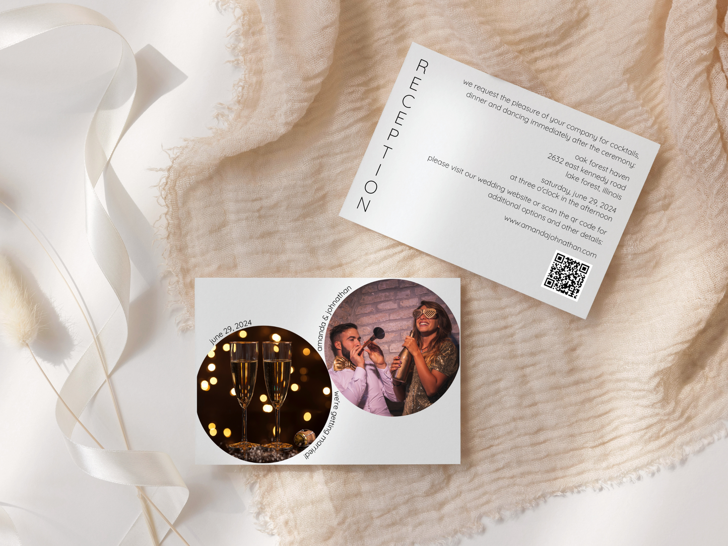 Minimalist Photo Wedding Reception Invitation Template, Printable & Digital Templates