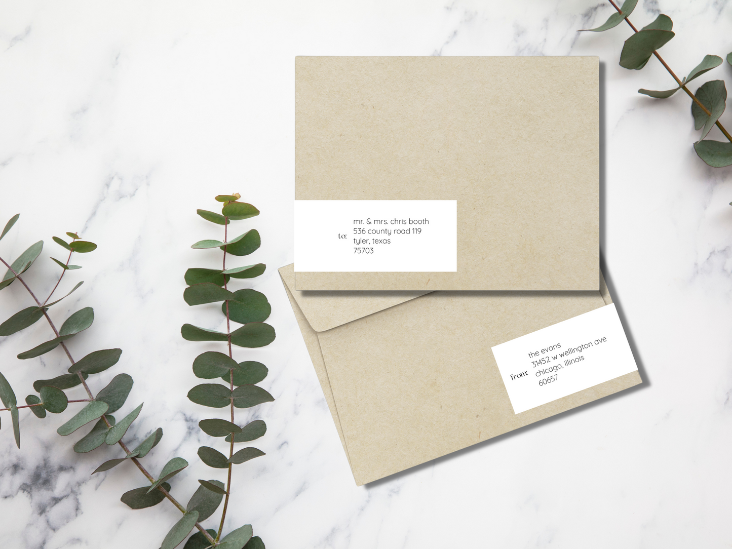 Minimalist Photo Wedding Envelope Decorative Template Bundle, Printable Templates