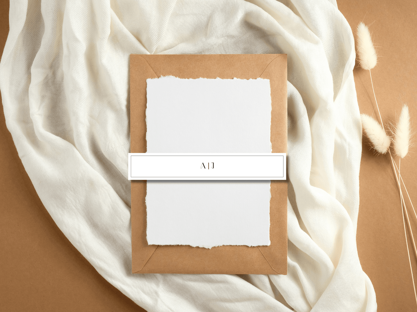 Modern Minimalist Wedding Belly Band Template, Printable Templates