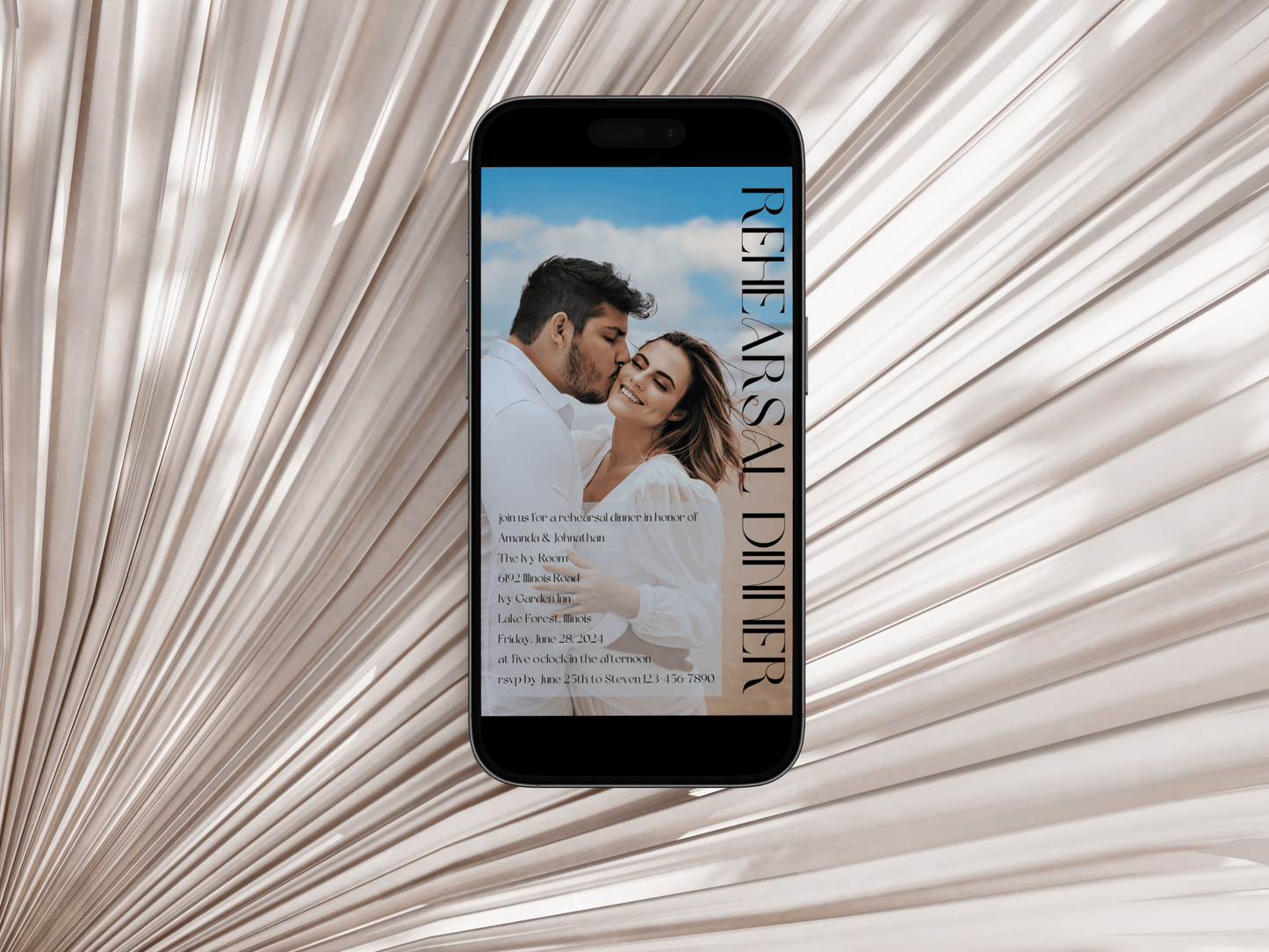 Modern Minimalist Photo Wedding Rehearsal Dinner Invitation Templates, Printable & Digital Templates