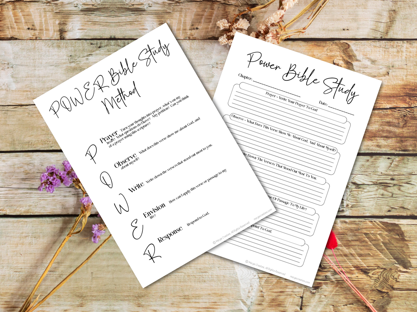 POWER Bible Study Method Worksheet