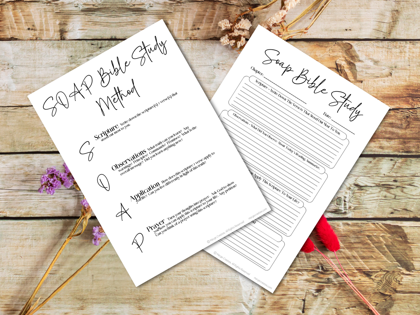 SOAP Bible Study Method Worksheet