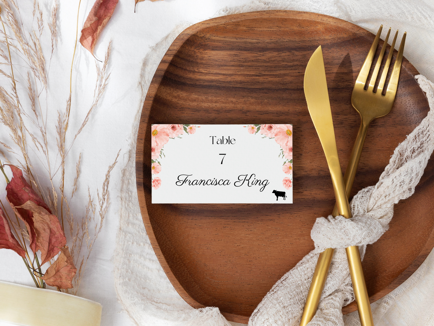 Soft Pink Floral Wedding Seating Card Templates, Printable Templates