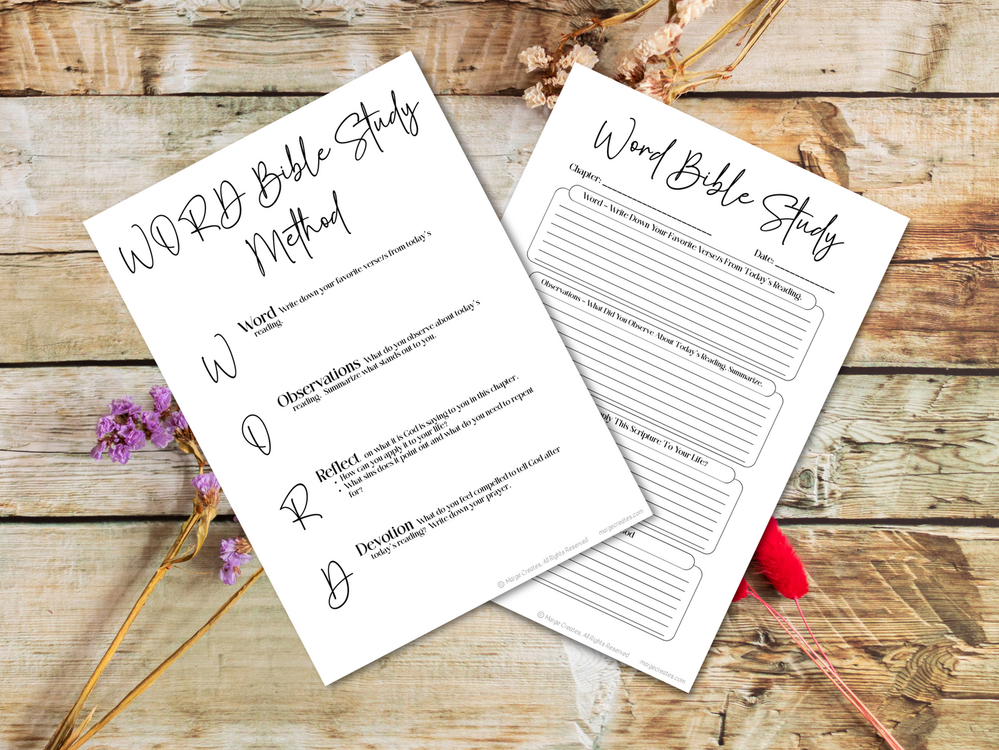 WORD Bible Study Method Worksheet